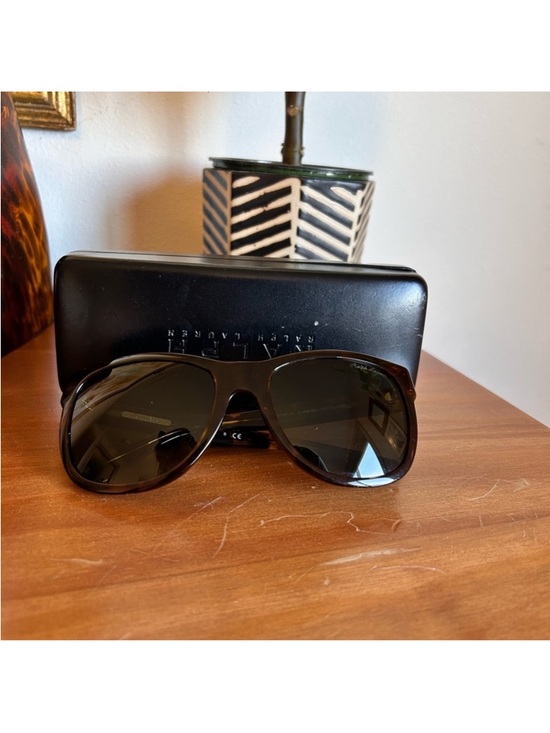 Ralph Lauren Polarized Tortoiseshell Sunglasses - Dark Brown/Black Lenses main image 5
